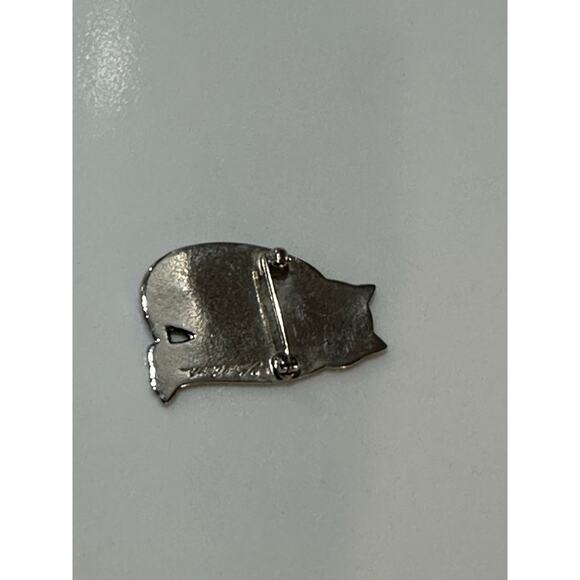 Vintage Laurel Burch Silver Toned Metal Kitty Cat Broach Pin Cat Lover - Picture 6 of 6